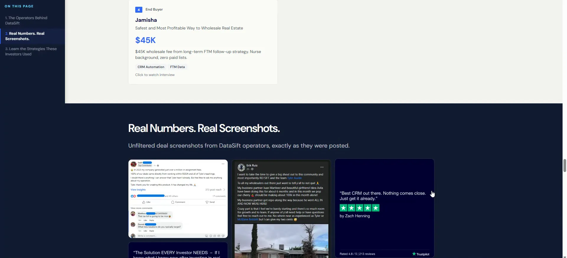 The Real Numbers section of unfiltered operator deal screenshots