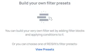 Build your own filter presets panel with a View Presets link on the records screen